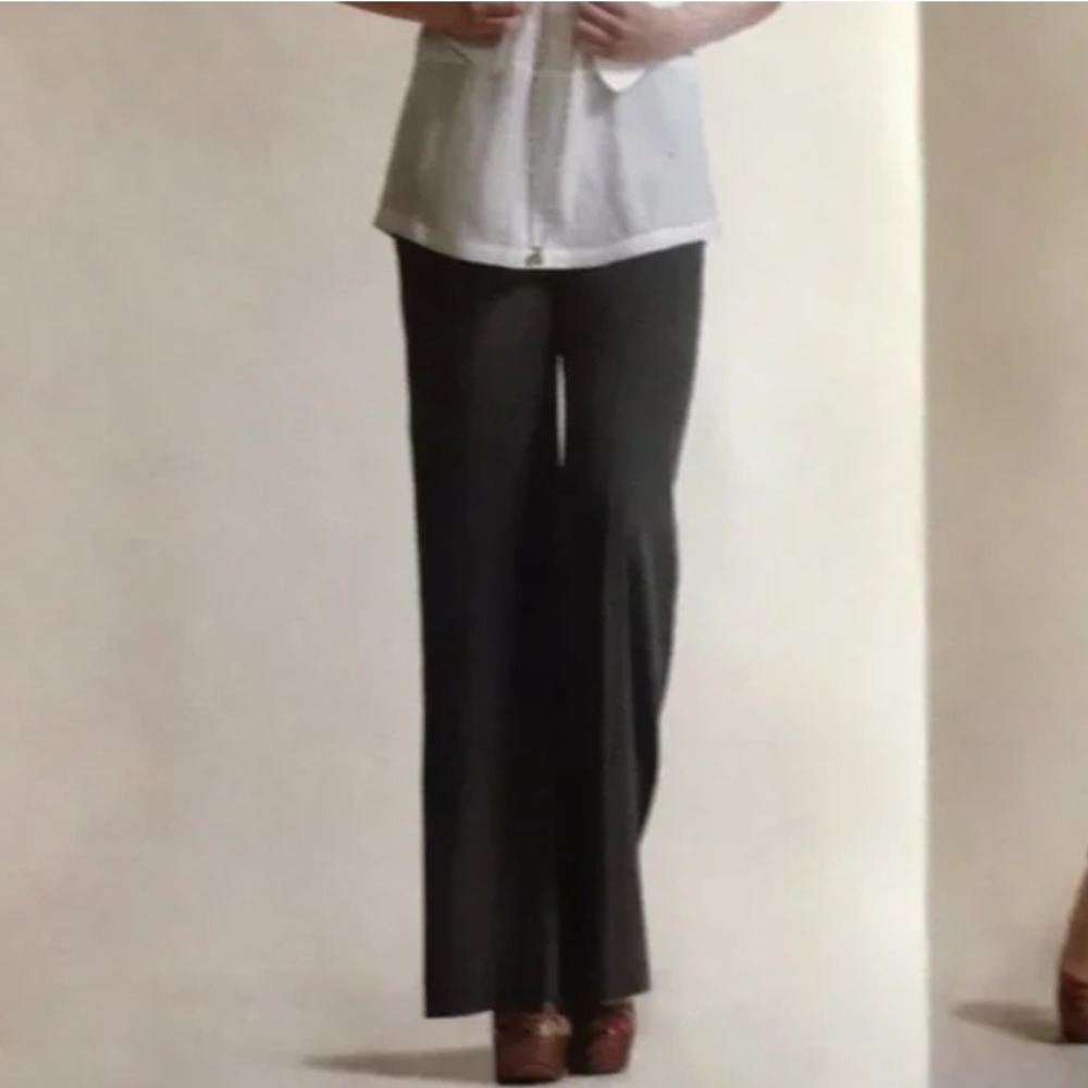 Cabi Lauren Dress Pants Trousers Flare Wide Leg Gray Size 8